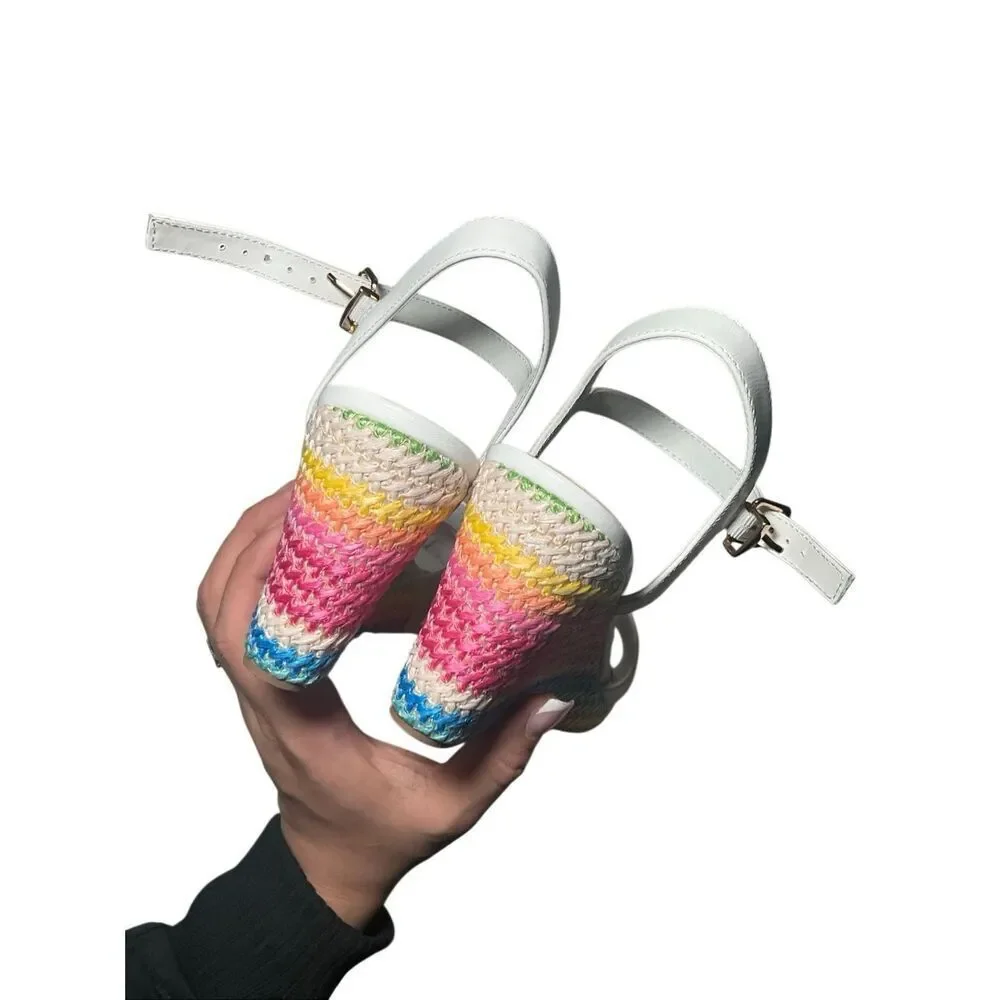 Dune London | Kyrin Wiven Rainbow Wedge Sandal